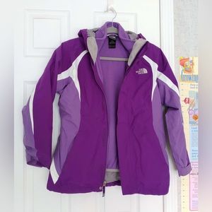 The North Face Winter girls 3 in 1 ski snowboard jacket insulated Large purple